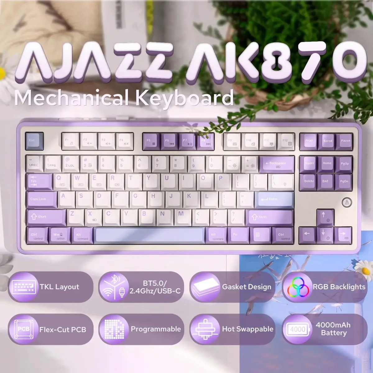 Clavier mécanique sans fil 87 touches