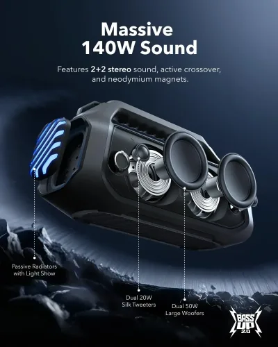 Enceinte extérieure 140 W lumières RGB – image 2