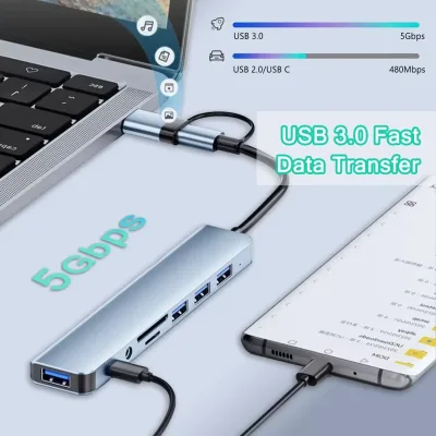 Hub USB C 8 en 1 lecteur de carte – image 2
