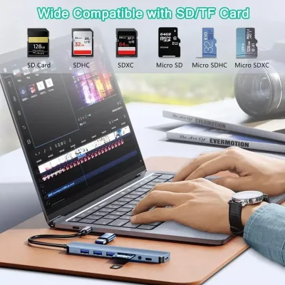 Hub USB C 8 en 1 lecteur de carte – image 3