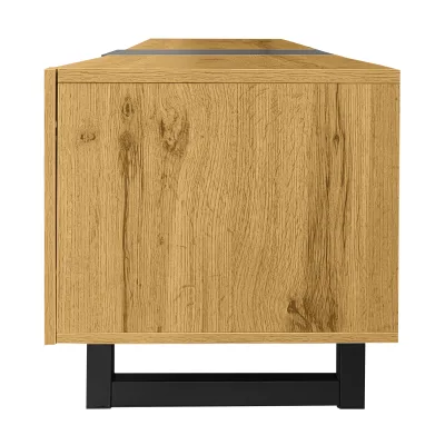 Meuble TV trois portes, gris foncé – image 2