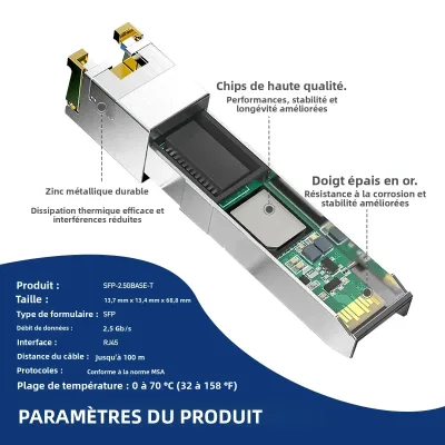 Module SFP RJ45 Ethernet 1,25G/2,5G/10G – image 2