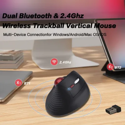 Souris verticale trackball sans fil – image 2