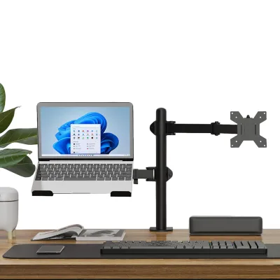 Support de bureau double écran noir