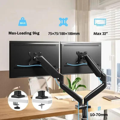Support double écran articulé en aluminium – image 2