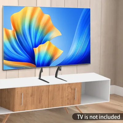 Support TV de table en acier noir – image 2