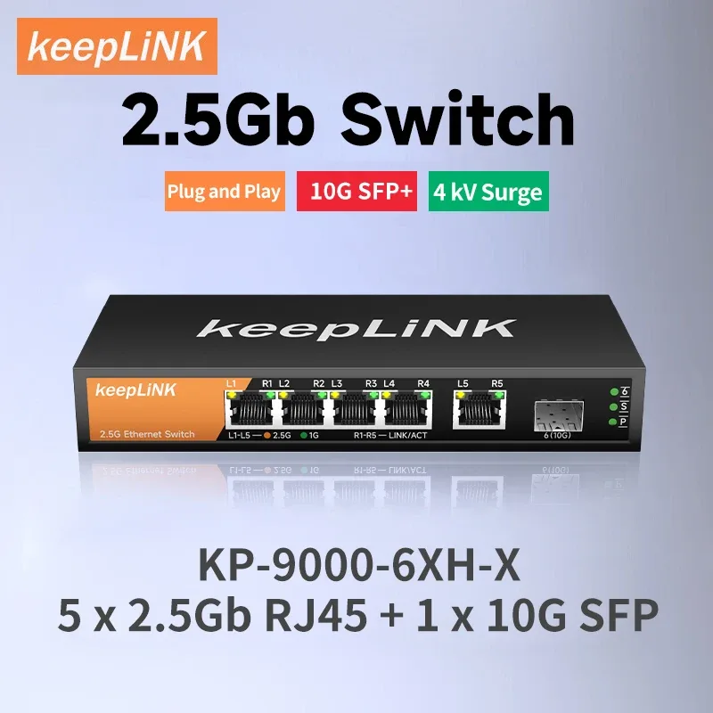 Switch multi-Gigabit 6 ports