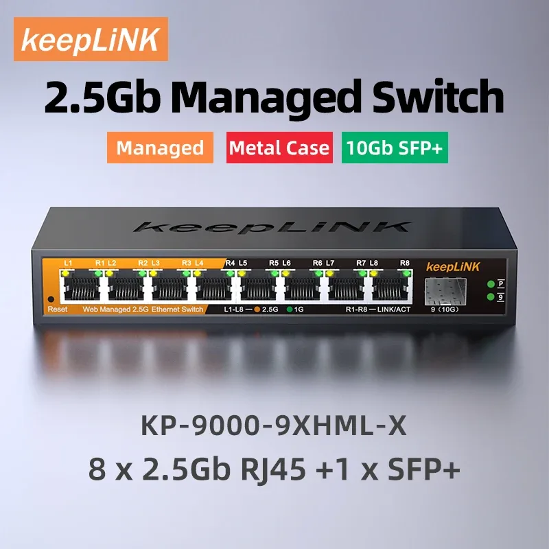 Switch réseau 9 ports 2,5GbE et SFP+ 10G