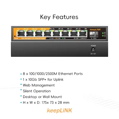 Switch réseau 9 ports 2,5GbE et SFP+ 10G – image 2